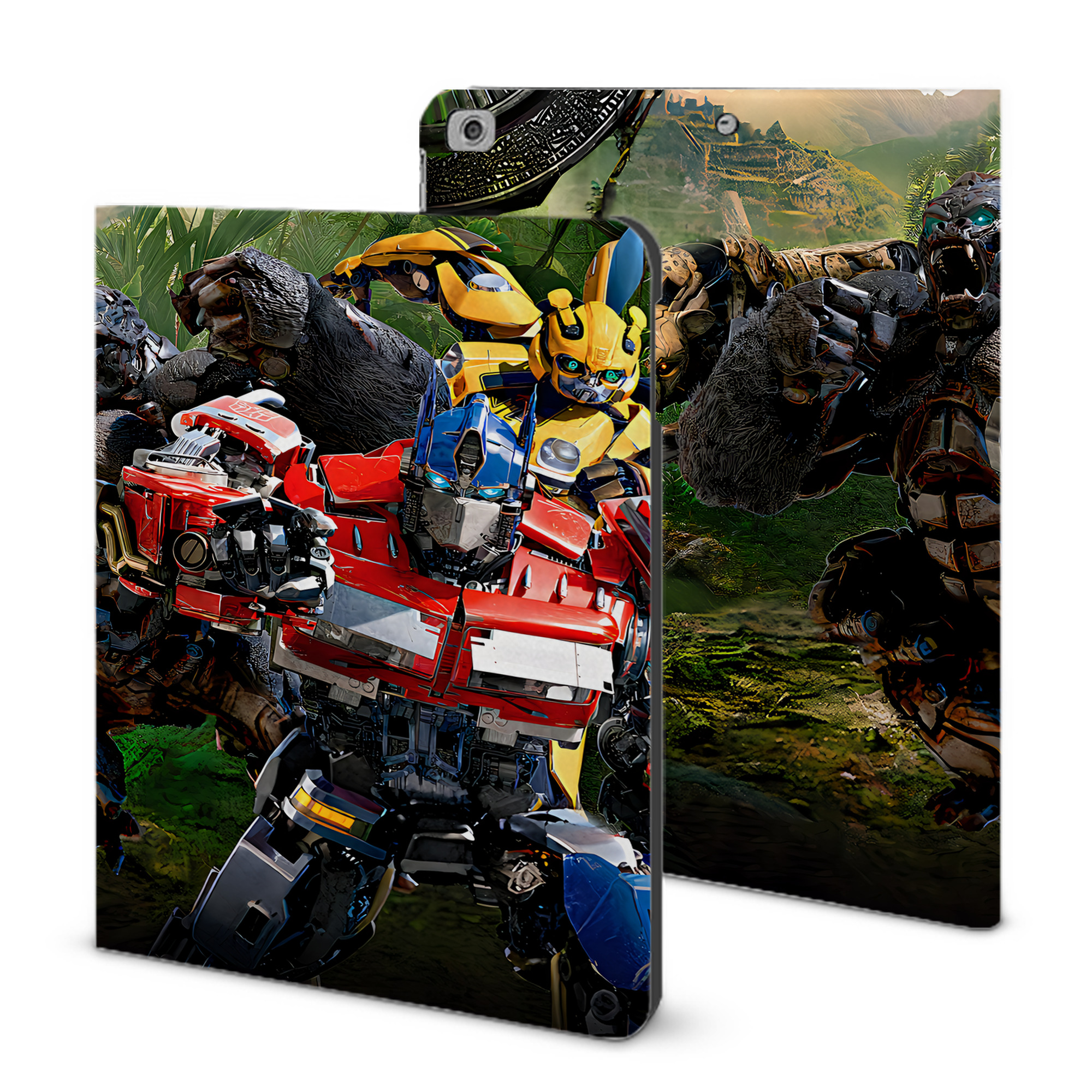 （画像用） Transformers トランスフォーマー IPad ケース ブック型 PUレザー TPU 耐衝撃 軽量 薄型 ペン収納なし 全面保護 IPad 各モデル対応
